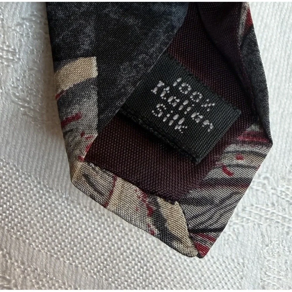 Gianfranco Ruffini Italy Silk Tie Geometric Necktie Vintage 100% Italian Silk
